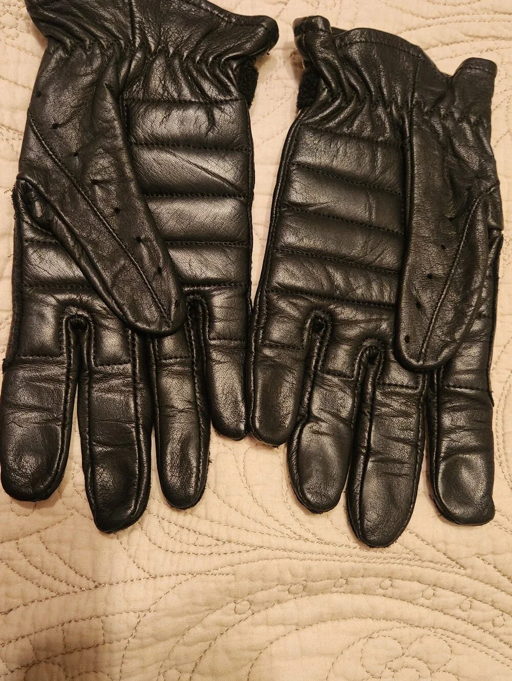 Harley-Davidson Black Leather Studded Biker Gloves